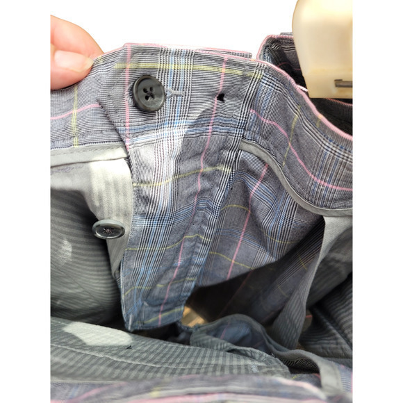 Cutter and Buck CB DryTec Plaid Flat Front Moisture Wicking Men's Golf Shorts - Picture 8 of 9